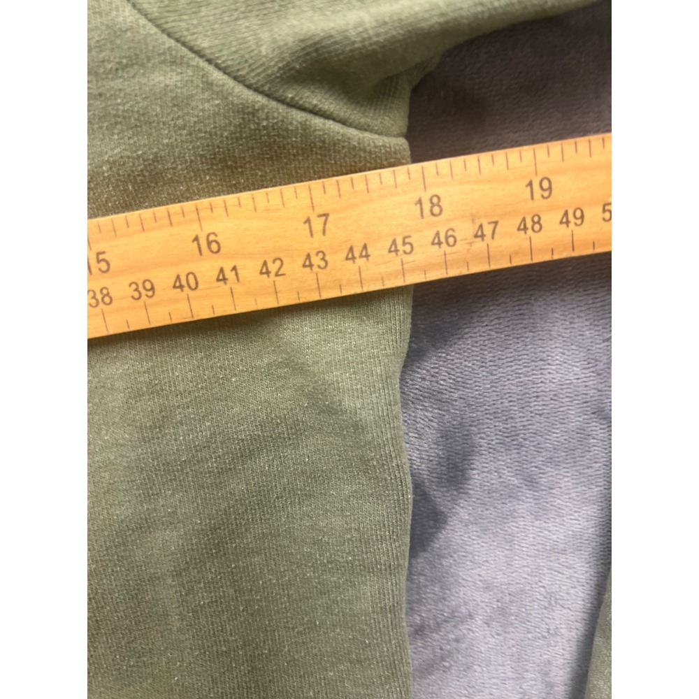 Abercrombie & Fitch Full Zip Hoodie Womens L Olive Green Vintage Y2K Waffle Hood - Picture 3 of 7